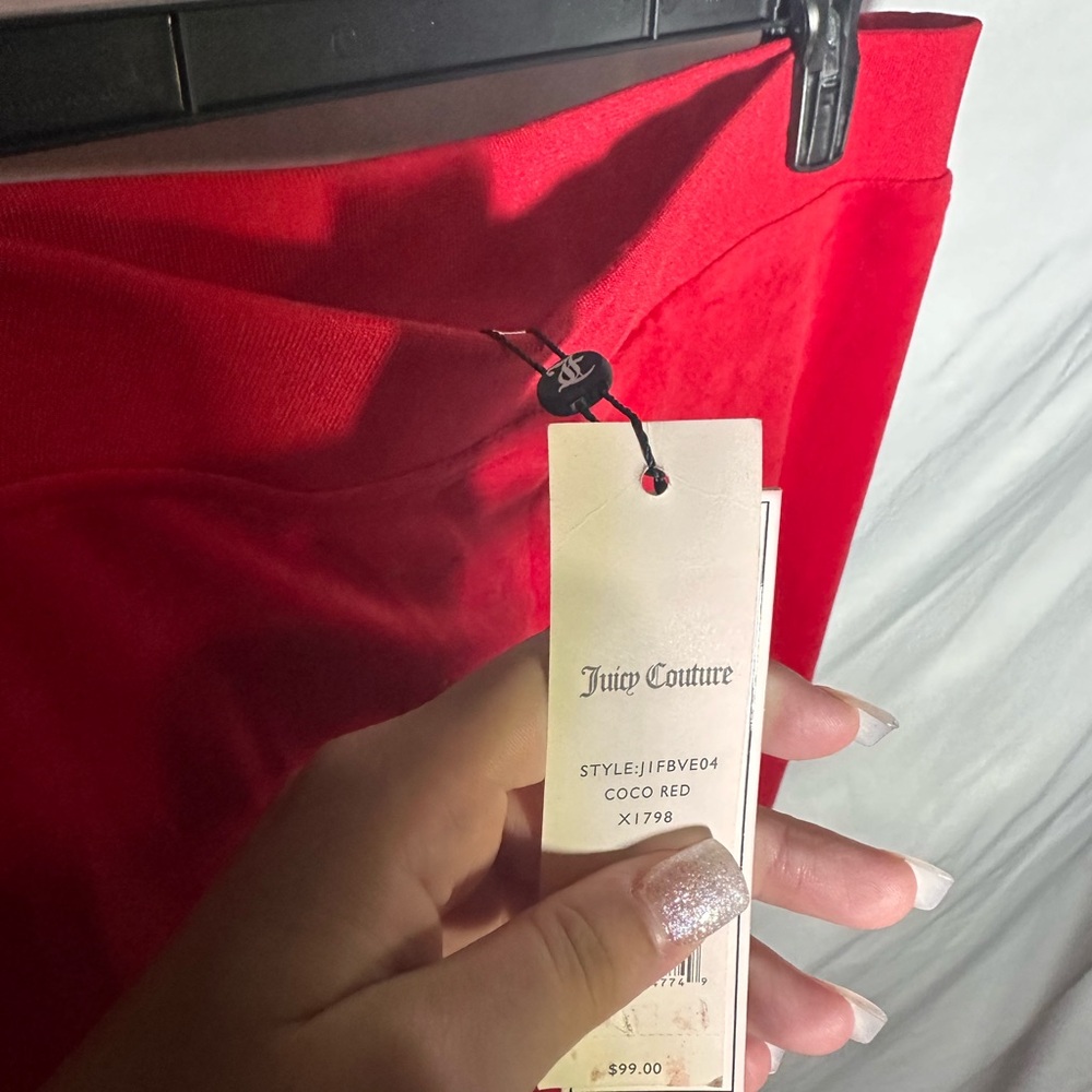 Juicy Couture Matching Velour Rhinestone Tracksuit New With Tags in Red - Picture 7 of 8